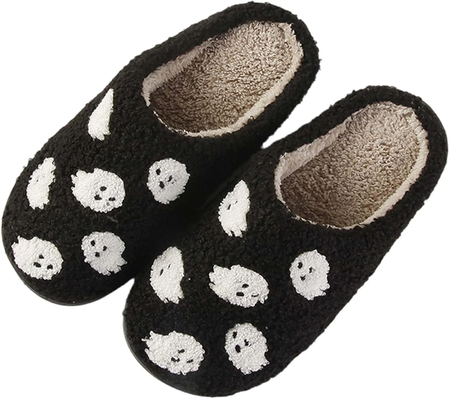 Womens Mens Slippers Retro Memory Foam Cute Cartoon Plush Fluffy Warm Fur Lined slippers Indoor House Home Winter Shoes