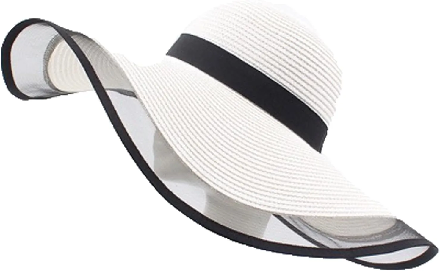 Womens Mens Wide Brim Straw Panama Hat Beach Sun Hat Summer Wide Brim Straw Roll up Hat Fisherman's UPF 50