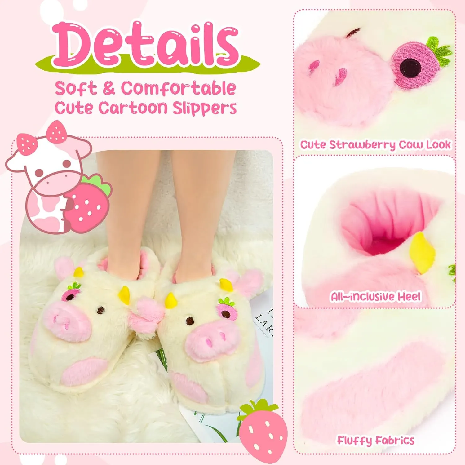 Women's Plush Animal Slippers - Funny Winter Cartoon Indoor Slippers, Warm for Women Men