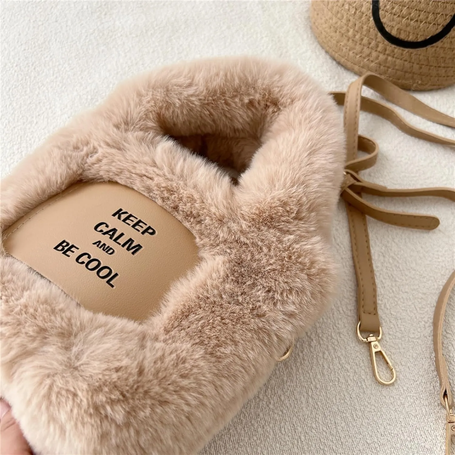 Women's Plush Handbag, Cute Fluffy Small Crossbody Bag