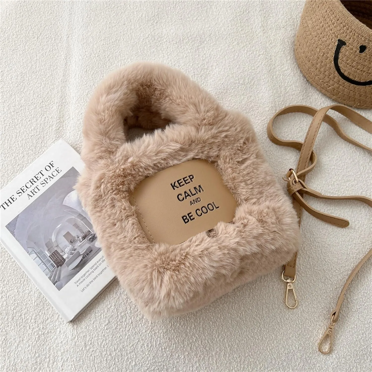Women's Plush Handbag, Cute Fluffy Small Crossbody Bag