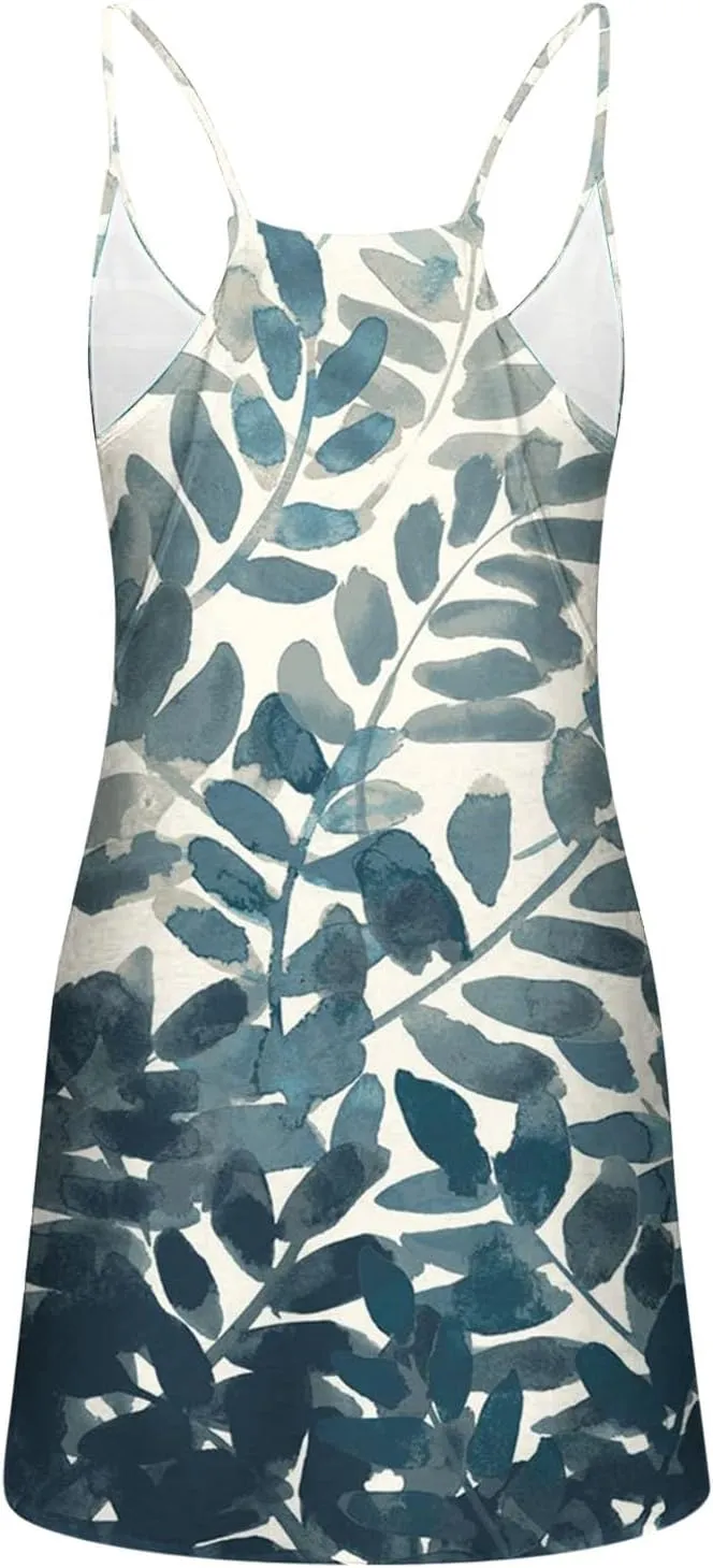 Womens Summer Dresses 2025 Trendy Boho Floral Print Cute Sundress Oversized Sleeveless Sexy Beach Vacation Mini Dress