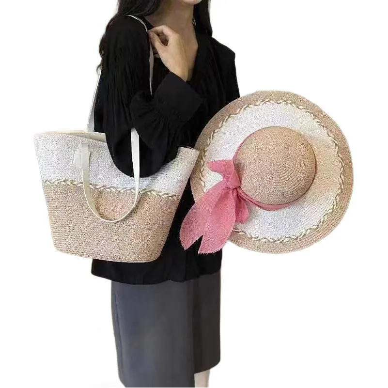 Women's Summer Straw Large Capacity Beach Vacation Woven Mori Shoulder Bags