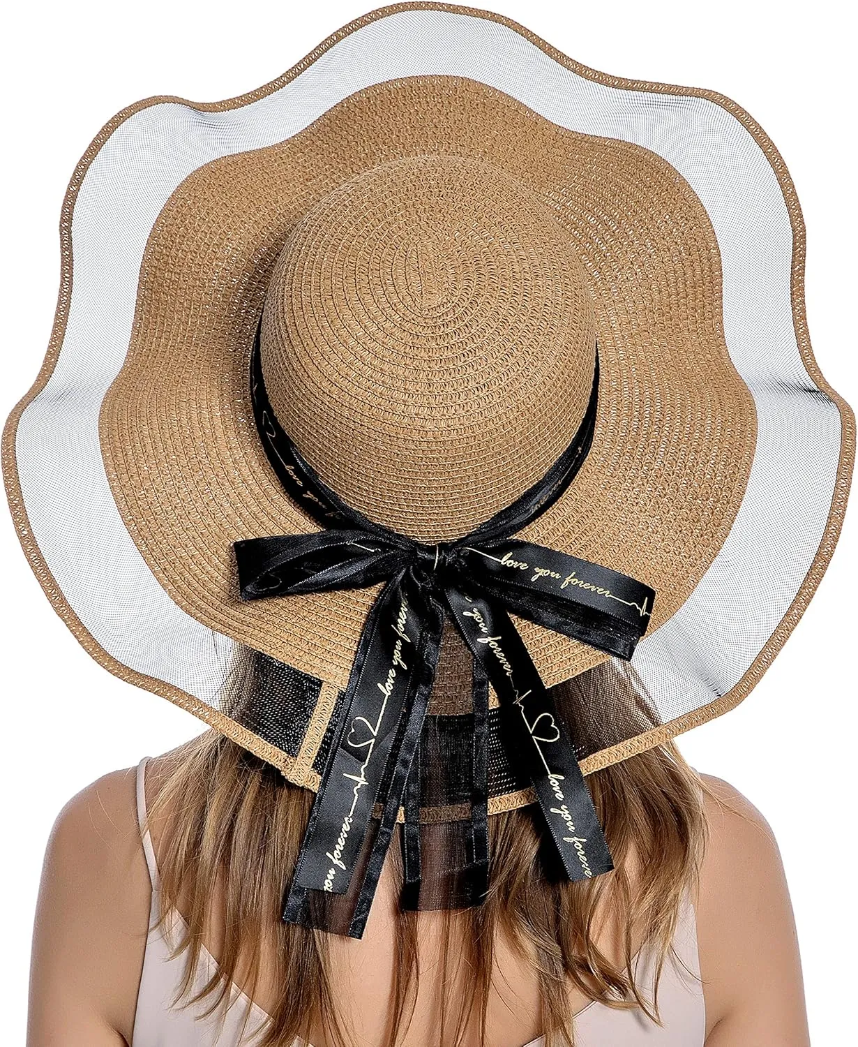 Womens Sun Straw Hat UV UPF50 Travel Foldable Wide Brim Summer Beach Hats