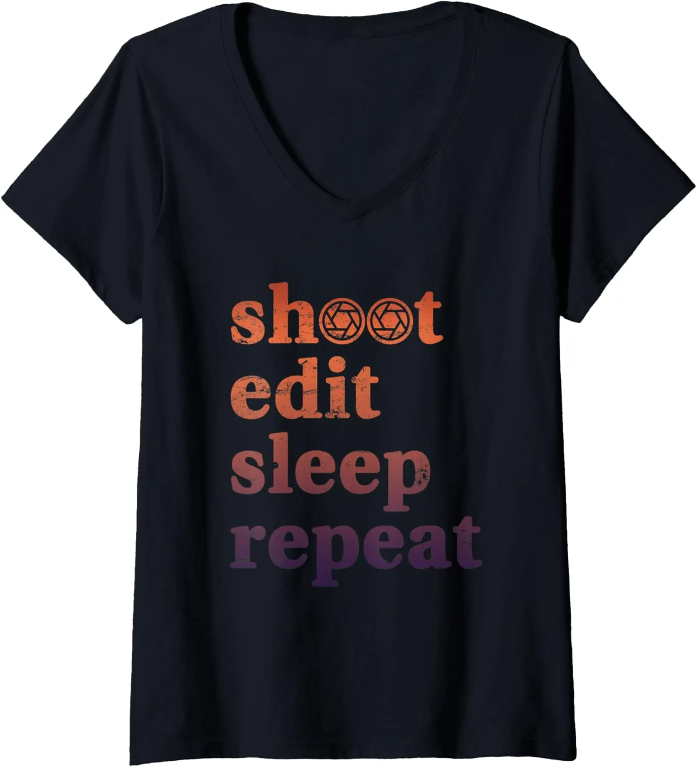 Womens Sunrise Landscape Golden Hour Street Photographer V-Neck T-Shirt