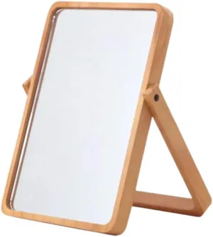 Wooden Foldable Makeup Mirror Square for Women Durable Design for Travel Daily Use Enhances Beauty with Reflection