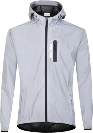 WOSAWE Men Reflective Jacket Night Glowing Bomber Jacket MTB Cycling Windbreaker Travel Sport Coat