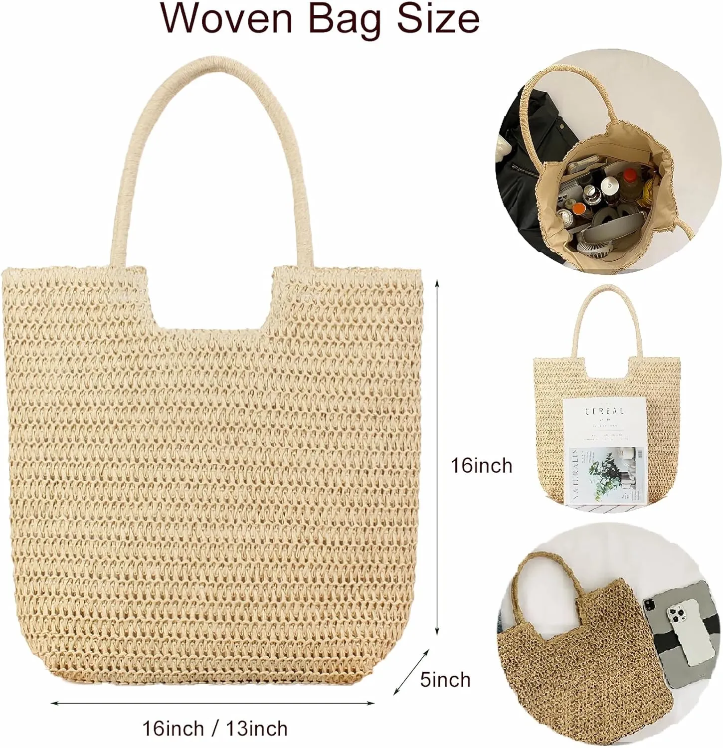 Woven bag Straw bag, Woven tote bag for women, Summer woven tote bag, Straw beach bag Woven beach bag for women