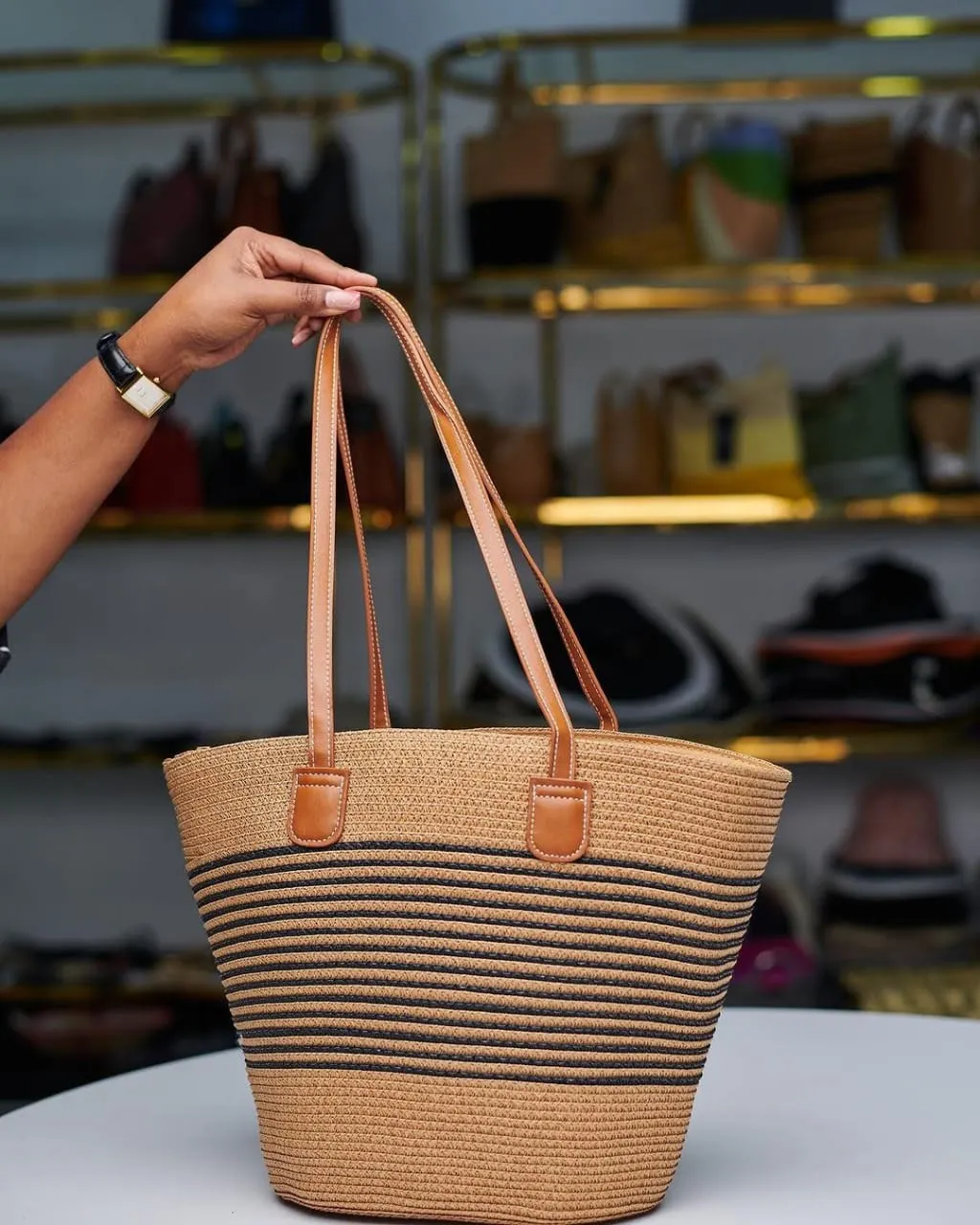 Woven beach bag