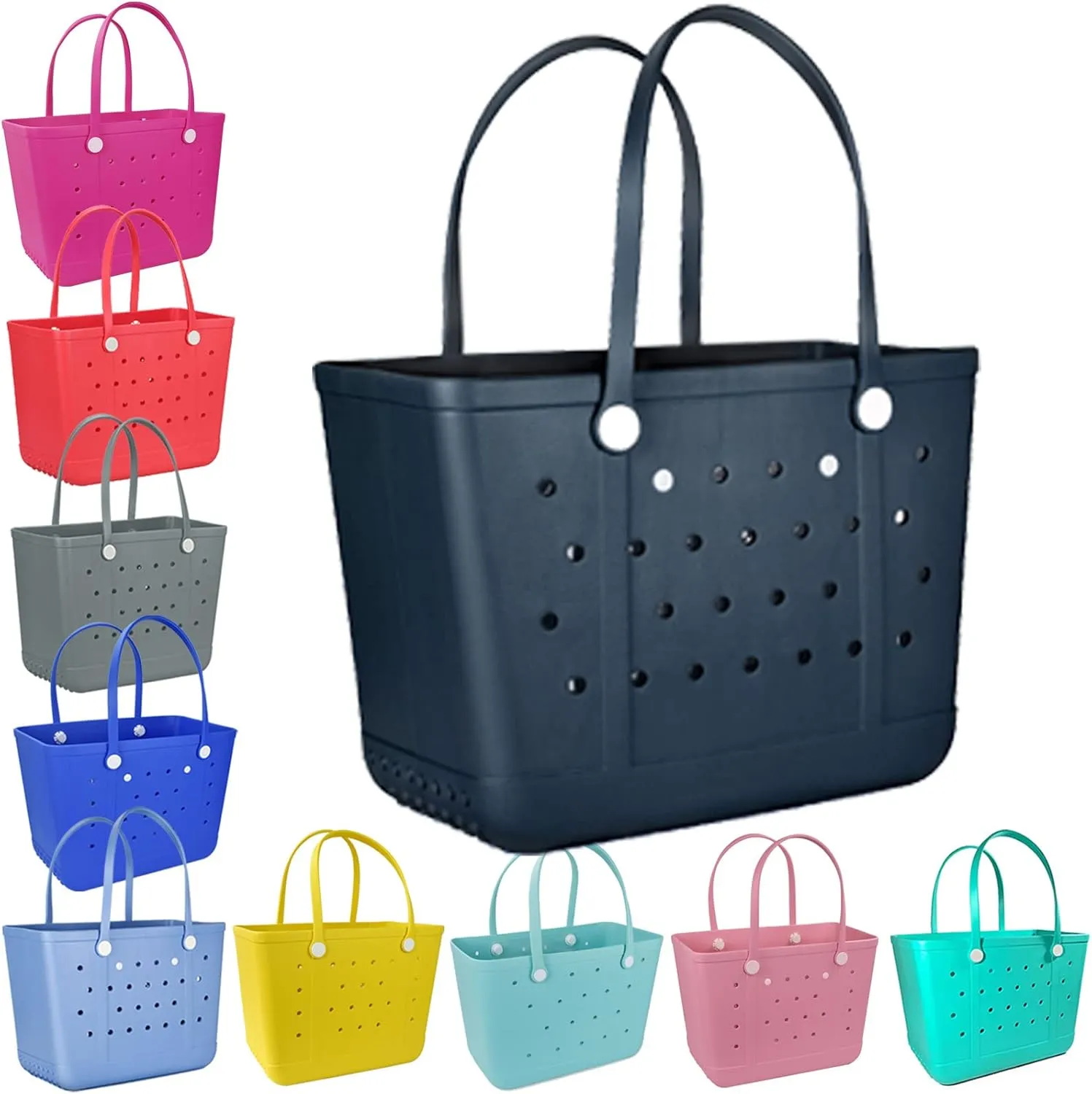 X Large Beach Bag, Oversized Rubber Beach Bag, Washable Open Tote Bag Durable Tote Travel Bags