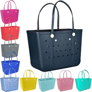 X Large Beach Bag, Oversized Rubber Beach Bag, Washable Open Tote Bag Durable Tote Travel Bags