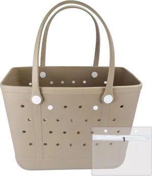 X Large Beach Bag, Oversized Rubber Beach Bag, Washable Open Tote Bag Durable Tote Travel Bags