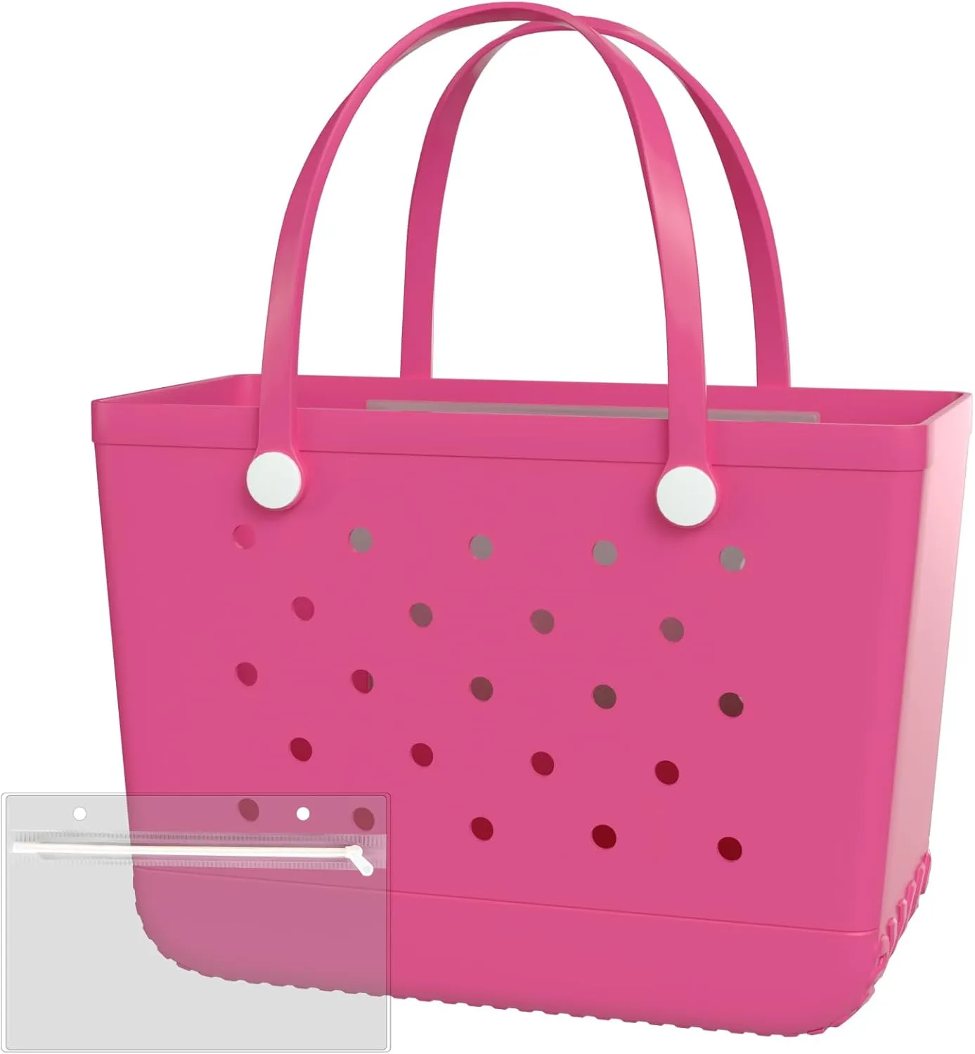 X-Large Rubber Beach Bag Tote Bag with Waterproof Zipper Inner Bag, Washable Durable Tote Bag Storage bags