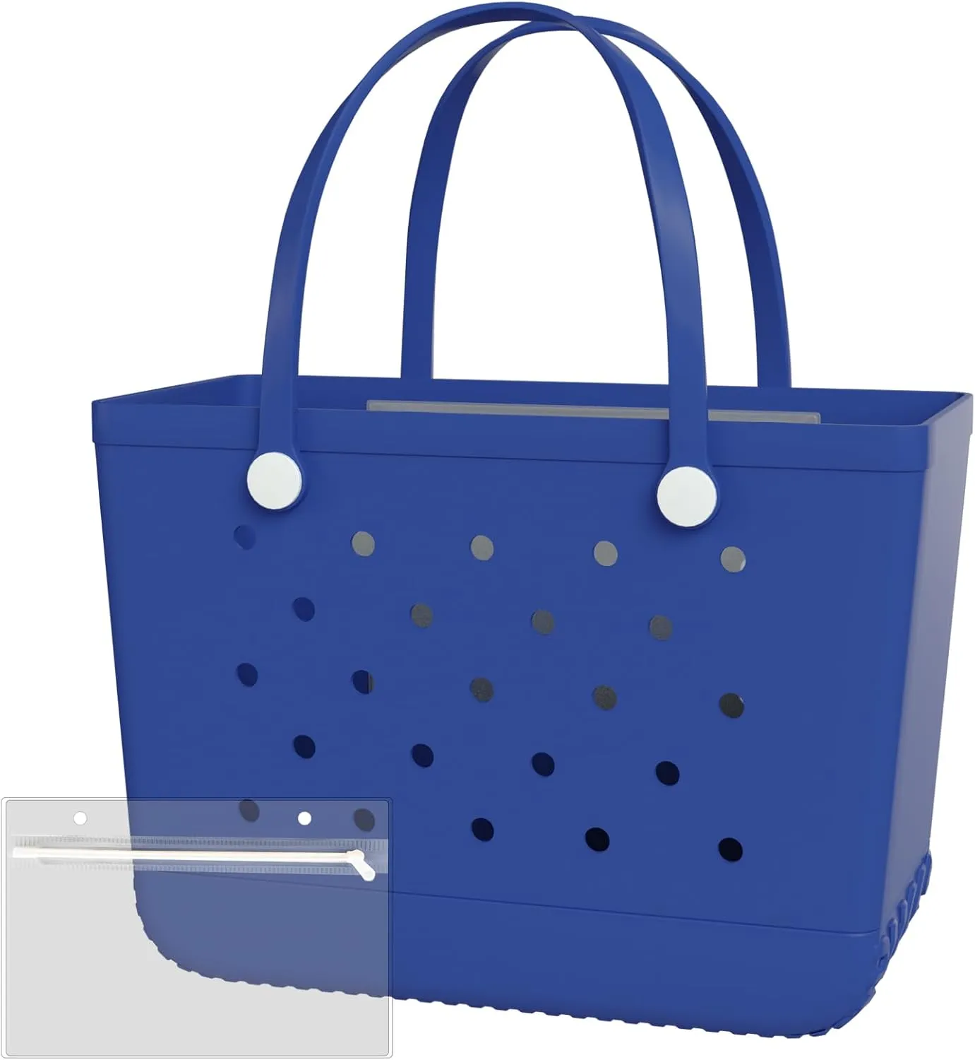 X-Large Rubber Beach Bag Tote Bag with Waterproof Zipper Inner Bag, Washable Durable Tote Bag Storage bags