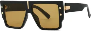 XSJGHLM-Luxury Flat Top Sunglasses Women For Men Vintage Oversized Popular Big Frame Sun Glasses Rivet Shades