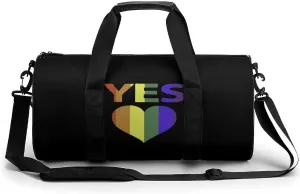 Yes Vote in Marriage Equality Gay Proud Cylindrical Gym Duffle Bag Foldable Weekender Bags Lightweight Travel Handbag