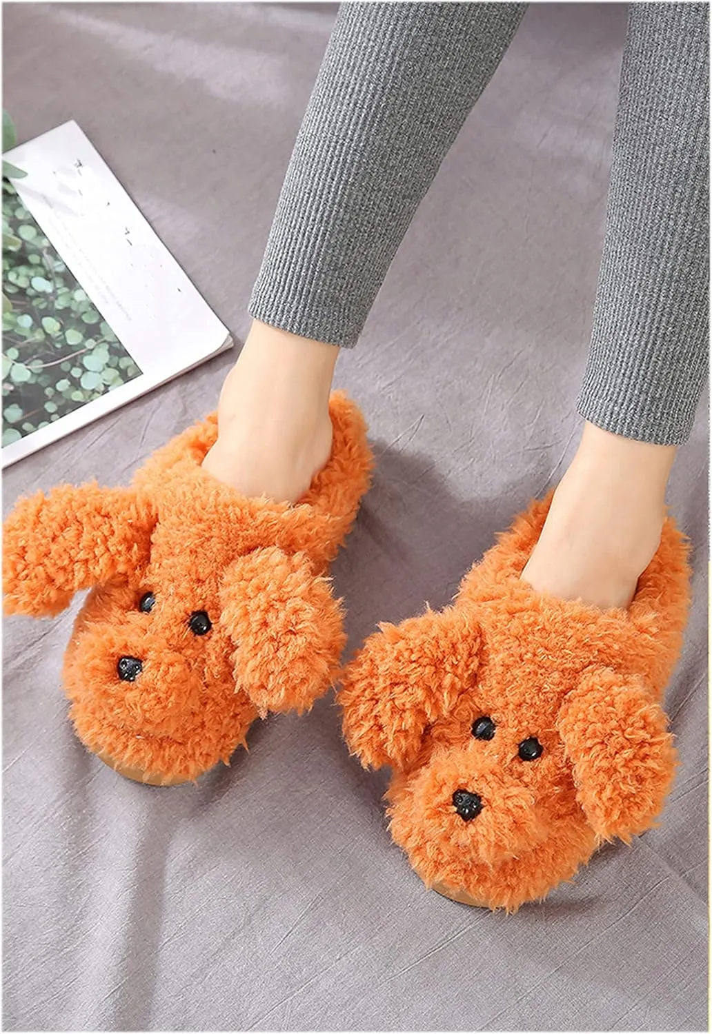 YILANLAN Women's Cartoon Animal Dog Home Cute Slippers - Warm Winter Slippers