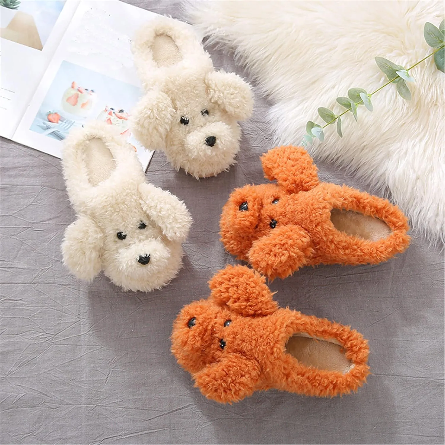 YILANLAN Women's Cartoon Animal Dog Home Cute Slippers - Warm Winter Slippers