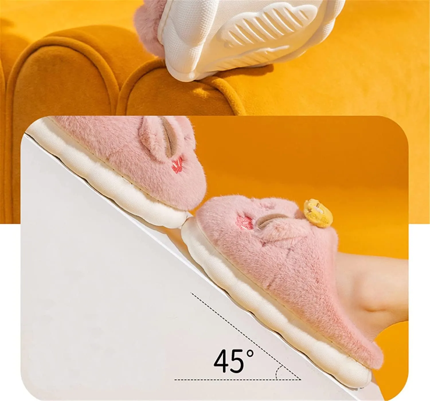 YILANLAN Women's Cute Animal Slippers - Funny Cartoon Winter Plush Thick Soled Slippers