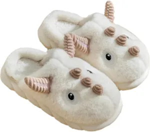 YILANLAN Women's Cute Animal Slippers - Funny Cartoon Winter Plush Thick Soled Slippers