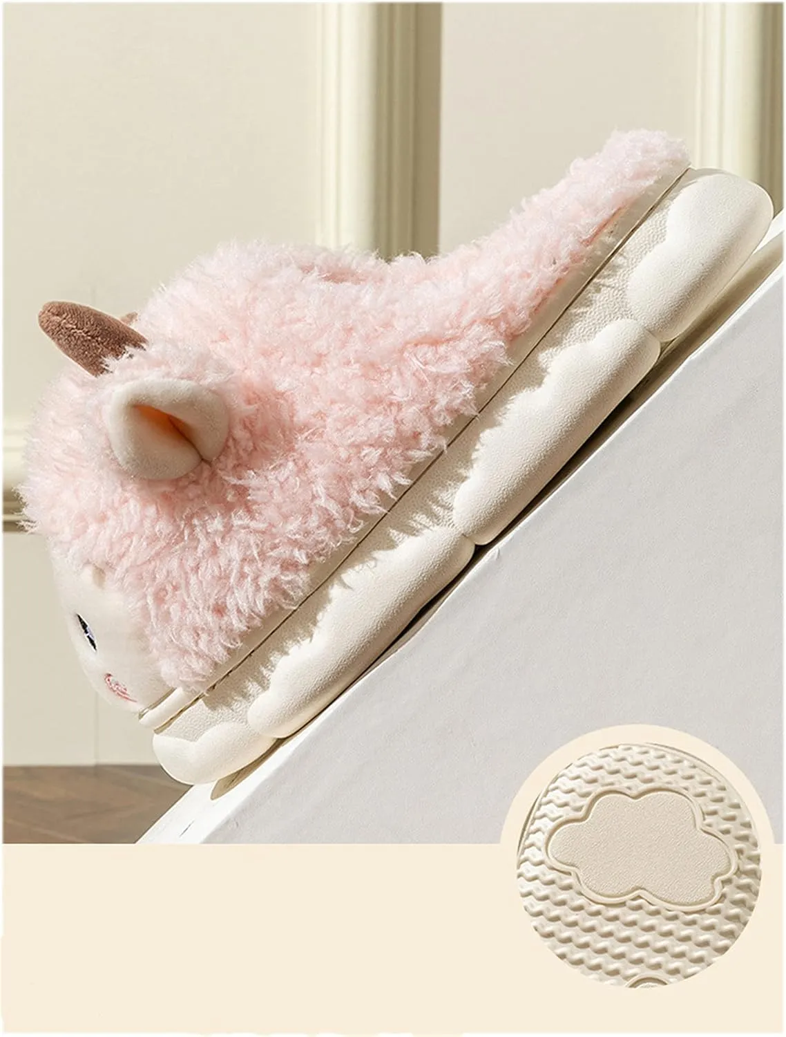 YILANLAN Women's Cute Animal Slippers - Funny Cartoon Winter Plush Thick Soled Slippers