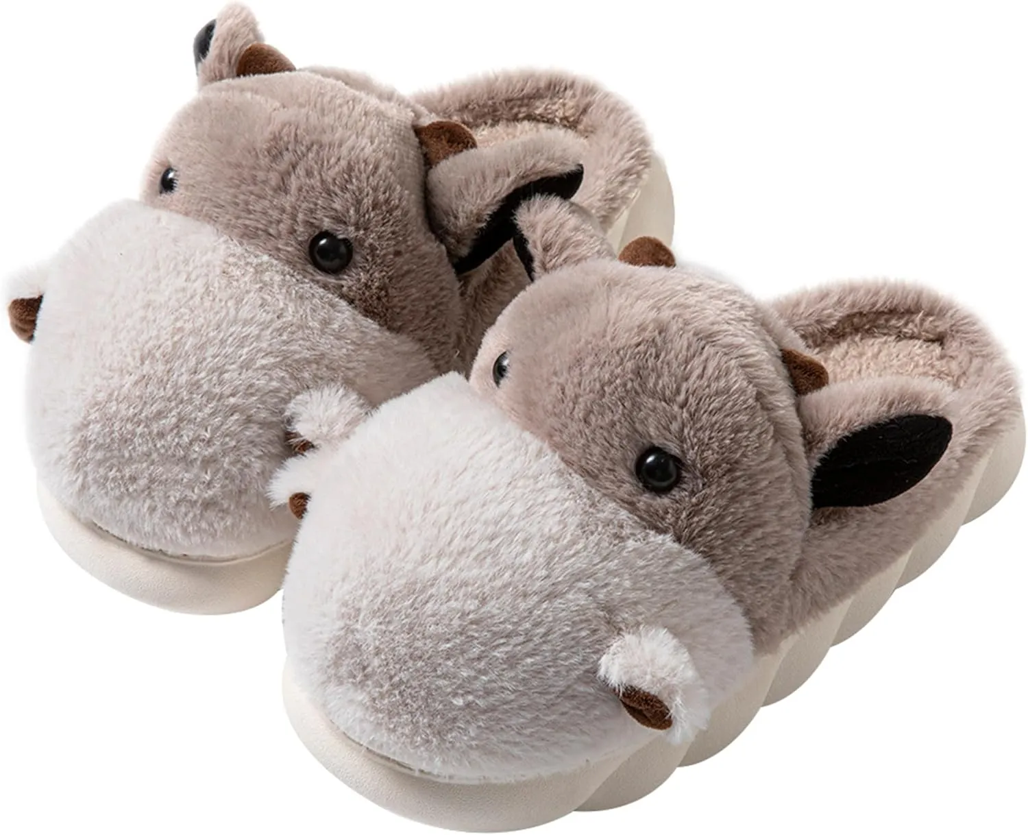 YILANLAN Women's Cute Animal Slippers - Funny Cartoon Winter Plush Thick Soled Slippers