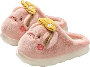 YILANLAN Women's Cute Animal Slippers - Funny Cartoon Winter Plush Thick Soled Slippers