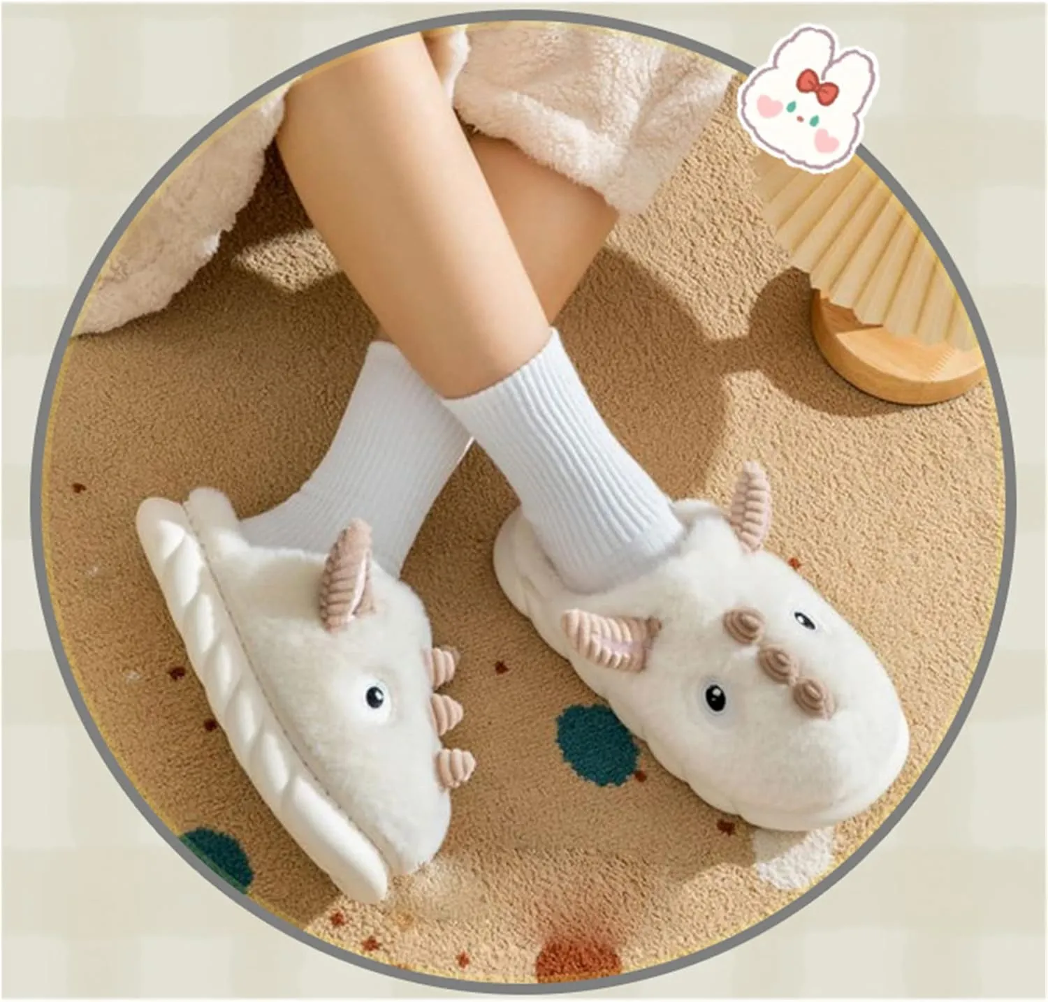 YILANLAN Women's Cute Animal Slippers - Funny Cartoon Winter Plush Thick Soled Slippers