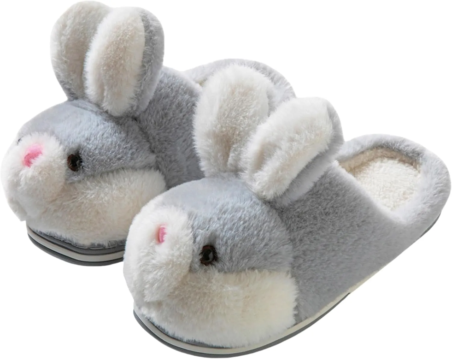 YILANLAN Women's Cute Bunny Animals Slippers Interesting Comfortable Furry Slippers Soft Plush Winter season Keep warm Home Slippers