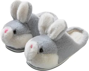 YILANLAN Women's Cute Bunny Animals Slippers Interesting Comfortable Furry Slippers Soft Plush Winter season Keep warm Home Slippers