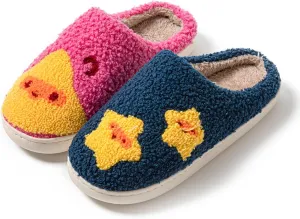 YJEUS Women's Men's Heart Heart Slippers Strawberry Cherry Mushroom Slippers Evil Eye Slippers Cartoon Animal Cat Slippers Memory Foam Cozy Plush Slippers Couple Indoor Household Slippers