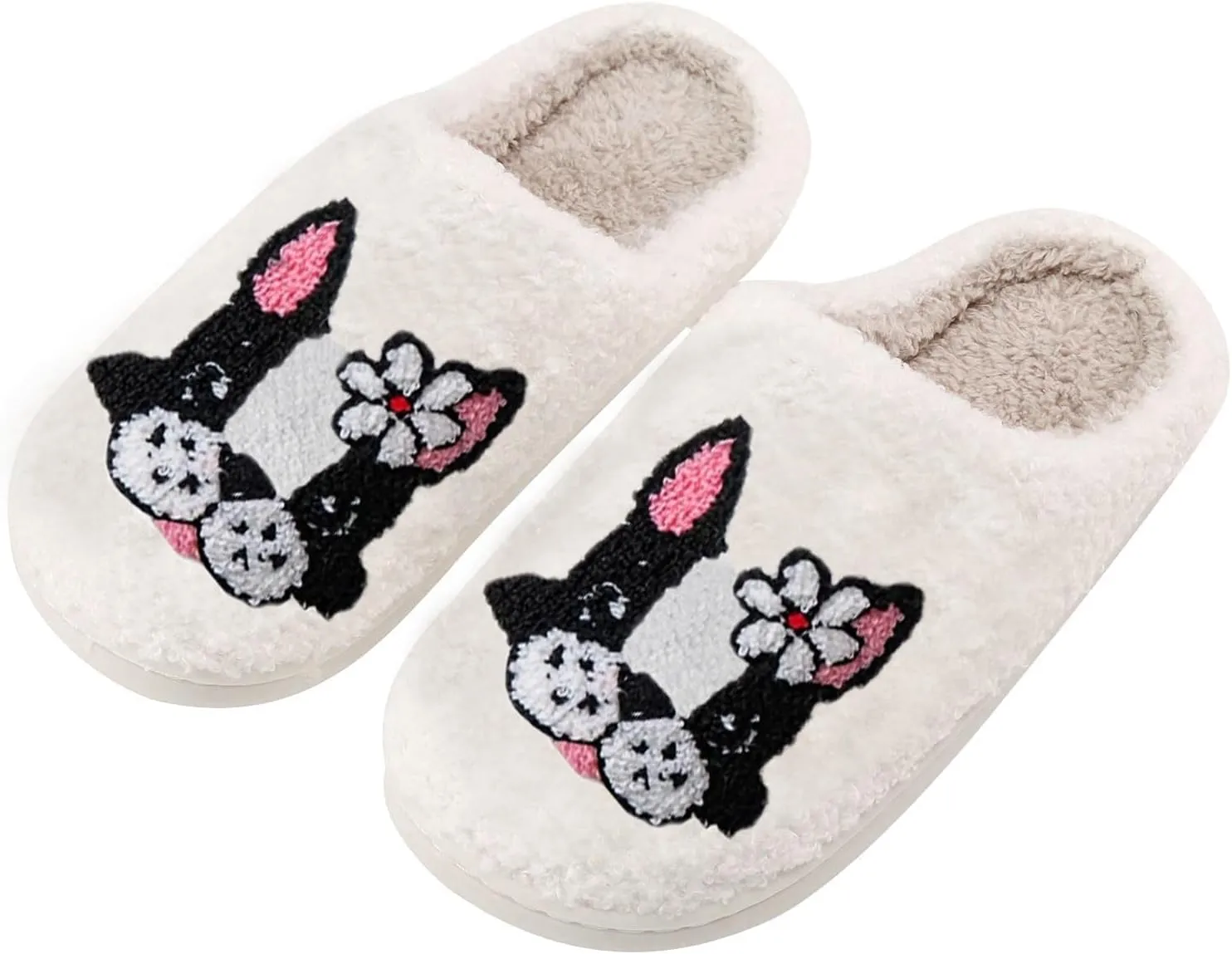 YJEUS Women's Men's Heart Heart Slippers Strawberry Cherry Mushroom Slippers Evil Eye Slippers Cartoon Animal Cat Slippers Memory Foam Cozy Plush Slippers Couple Indoor Household Slippers