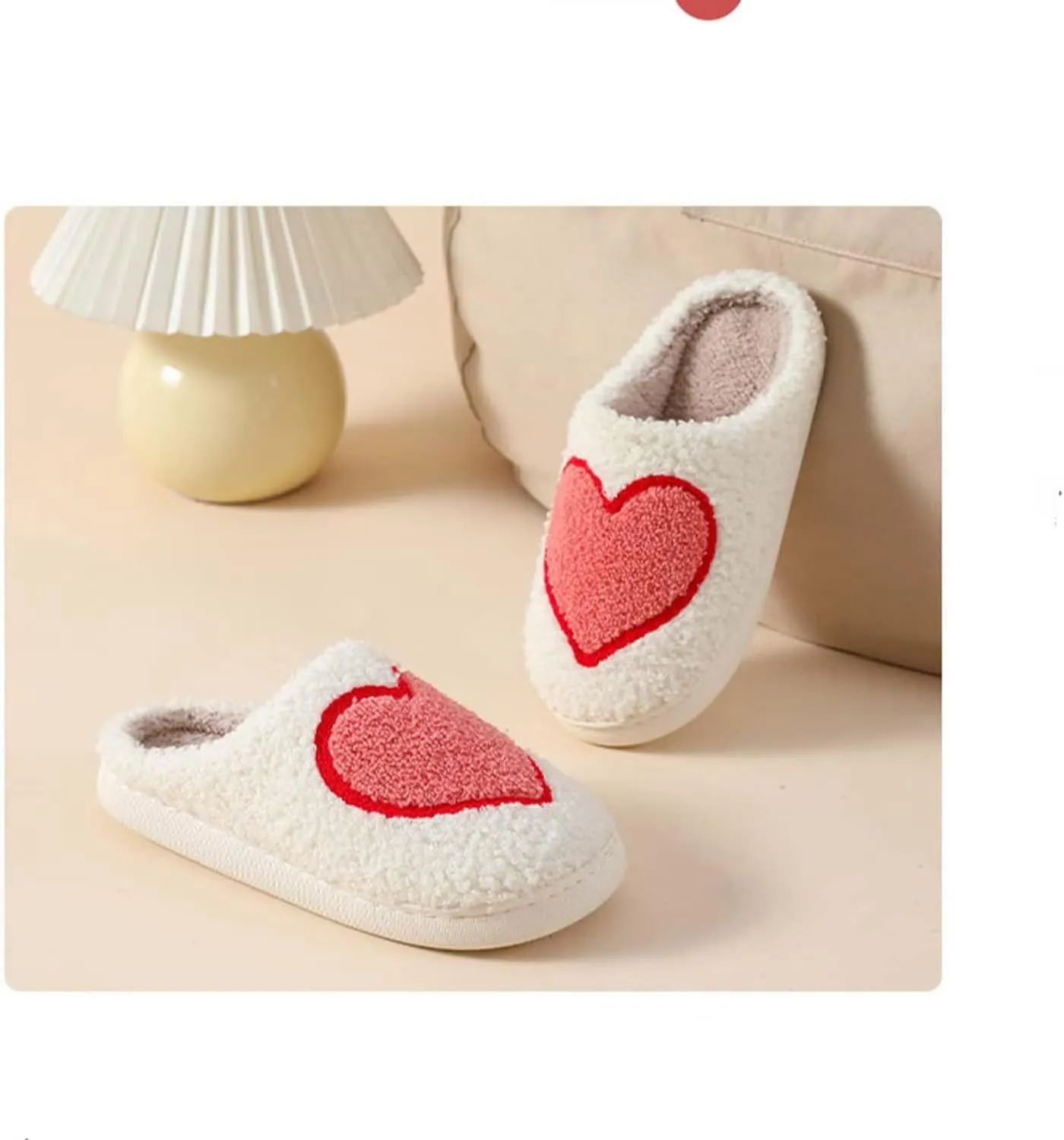 YJEUS Women's Men's Heart Heart Slippers Strawberry Cherry Mushroom Slippers Evil Eye Slippers Cartoon Animal Cat Slippers Memory Foam Cozy Plush Slippers Couple Indoor Household Slippers