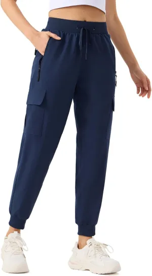 ZENGVEE Women's Quick Dry Hiking Cargo Pants with 5 Pockets Lightweight Athletic Travel Outdoor Joggers Casual Track Pants
