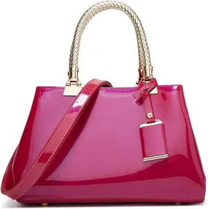 ZiMing Patent Leather Handbags and Purses for Women Evening Bags Satchel Handbag Top Handel Bag Ladies Shoulder Crossbody Bag