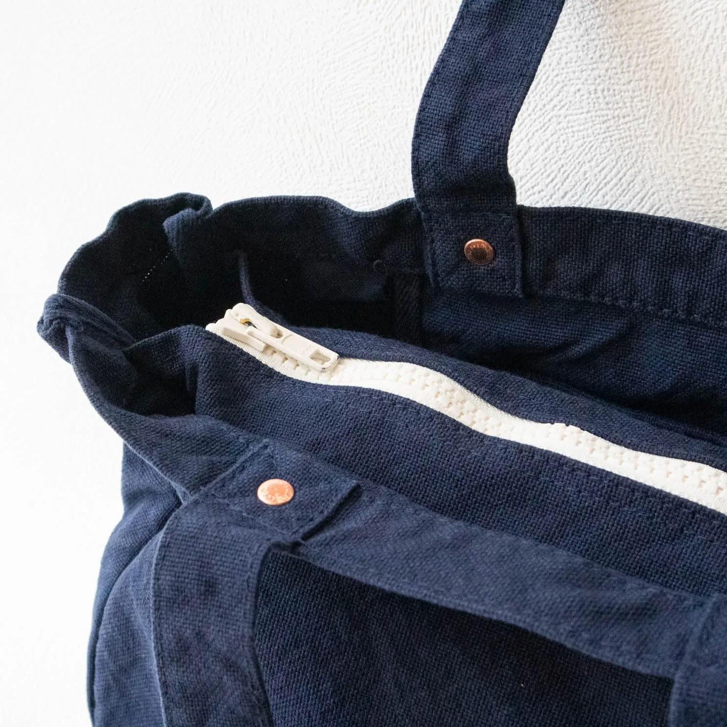 ZIP Tote Bag Cotton100% Canvas Zipper Fastener Simple japan Washable Sholder hand Bag (VC-23)