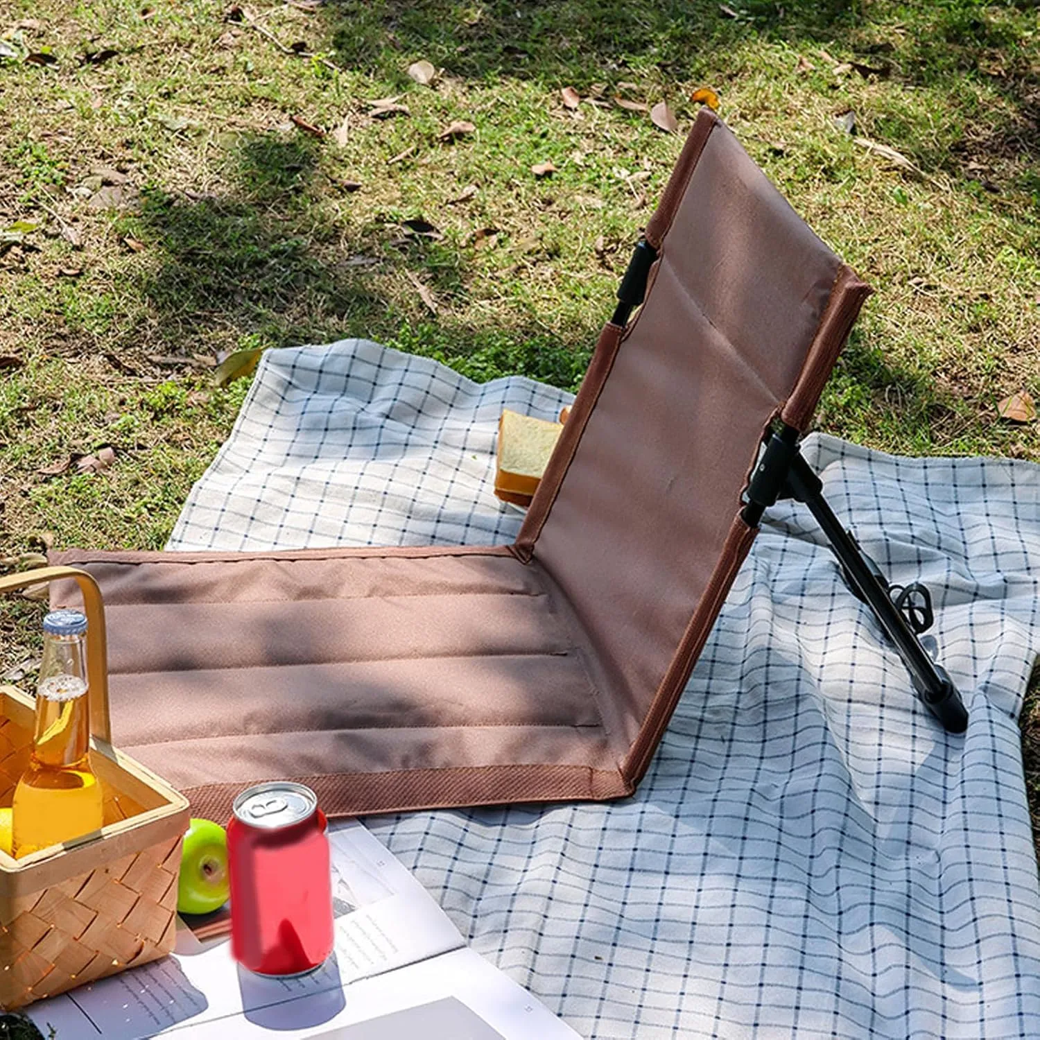 ZJchao Camping Chair, Outdoor Chairs, Folding Chairs for Outside, Beach Floor Chair with Adjustable Back Support Folding Portable Lightweight Breathable Camping Floor Chair for Outdoor Fi