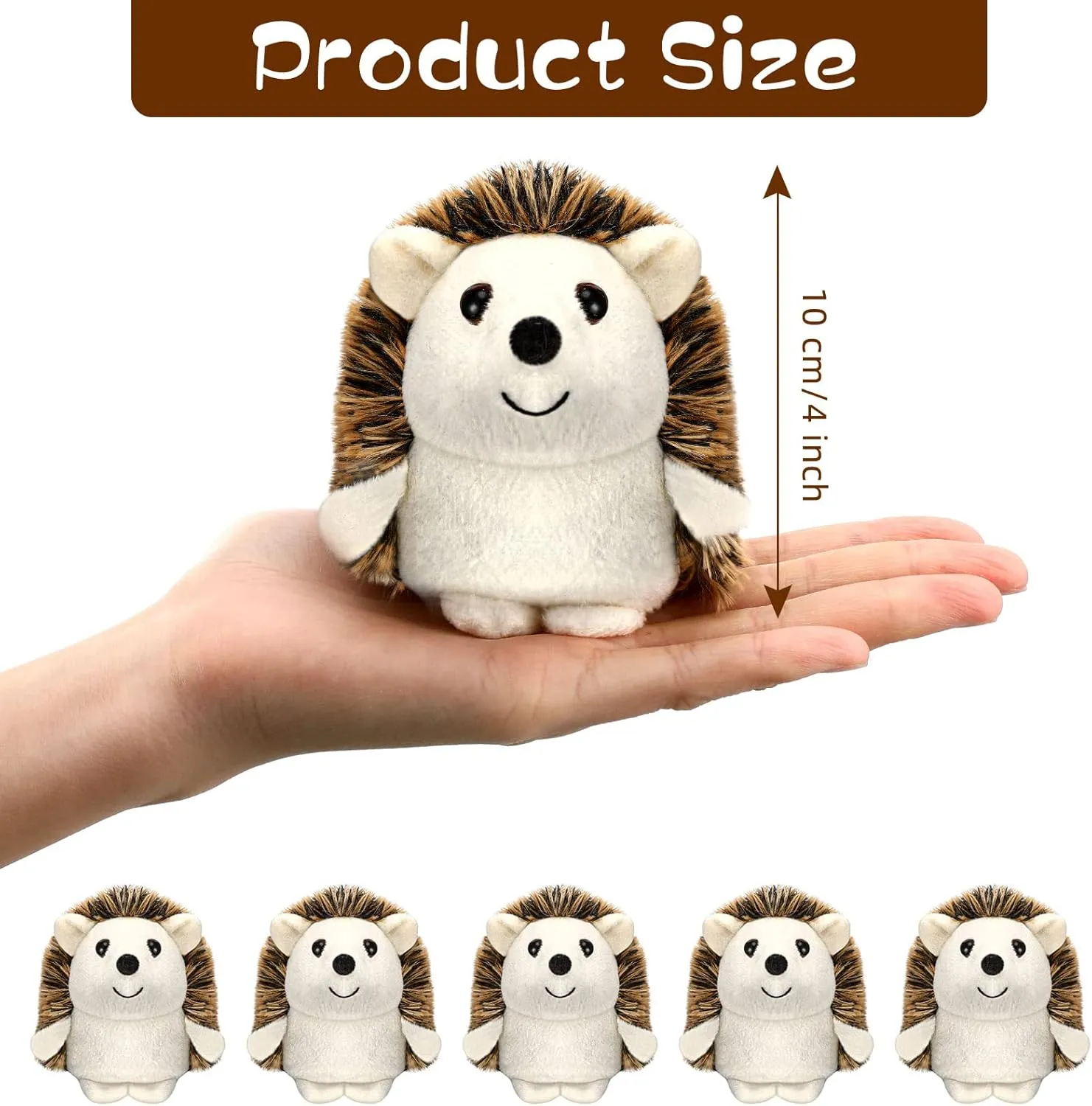 Zubebe Mini Hedgehog Toy Bulk Back to School Gifts Plush Stuffed Animal 4 Inch Small Party Favor Decoration DIY Keychain Kid Children Classroom First Day of School for Baby Shower Birthday(36 Pcs)