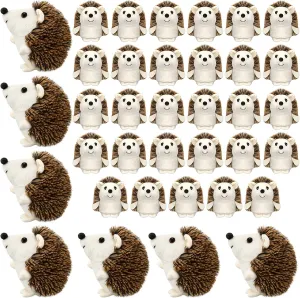 Zubebe Mini Hedgehog Toy Bulk Back to School Gifts Plush Stuffed Animal 4 Inch Small Party Favor Decoration DIY Keychain Kid Children Classroom First Day of School for Baby Shower Birthday(36 Pcs)