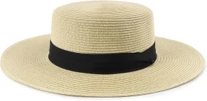 Zylioo XXL Oversize Straw Boater Hats,Large Summer Travel Sun Hats,UV Protection Packable Beach Hat with Chin Strap