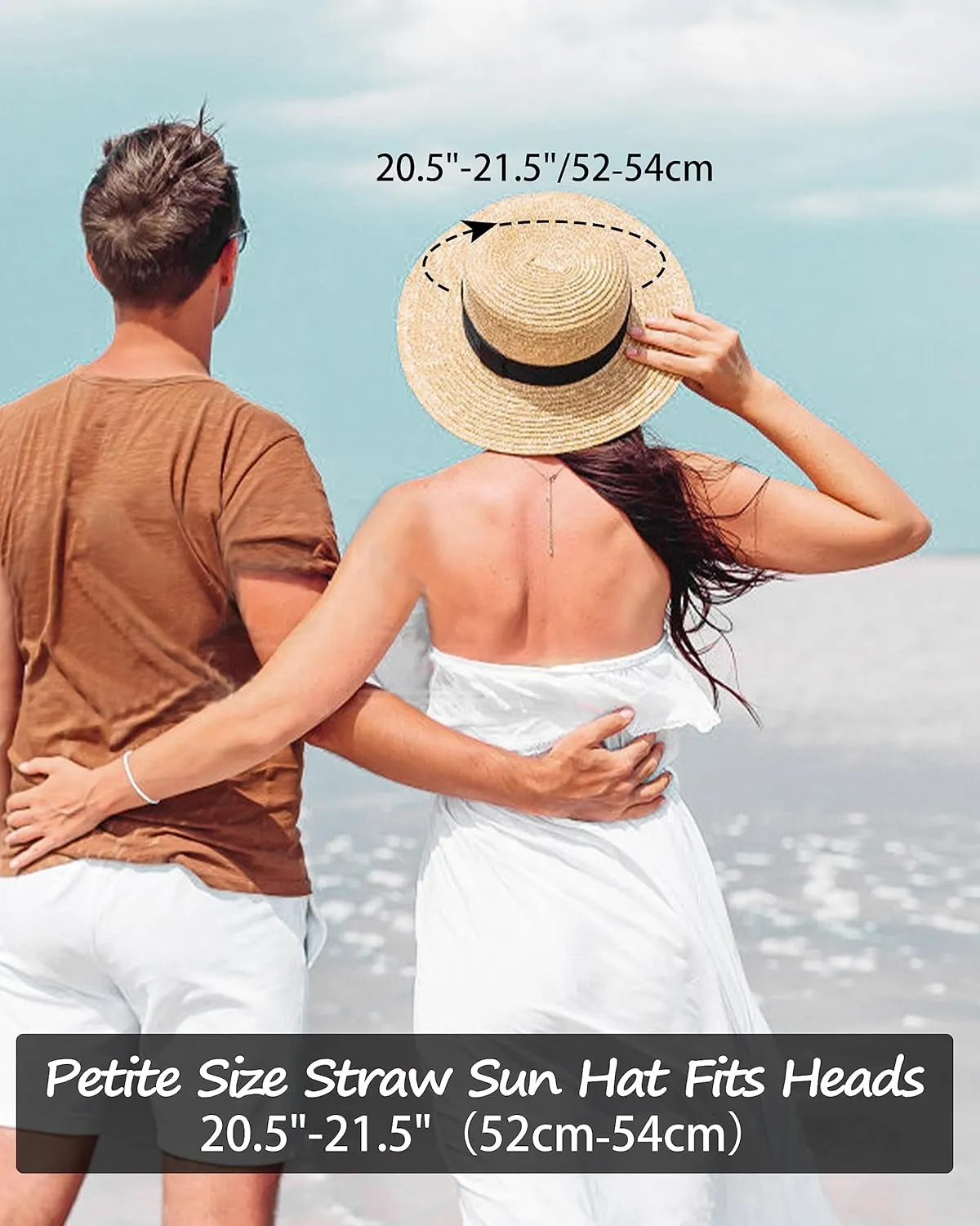 Zylioo XXL Oversize Straw Boater Hats,Large Summer Travel Sun Hats,UV Protection Packable Beach Hat with Chin Strap